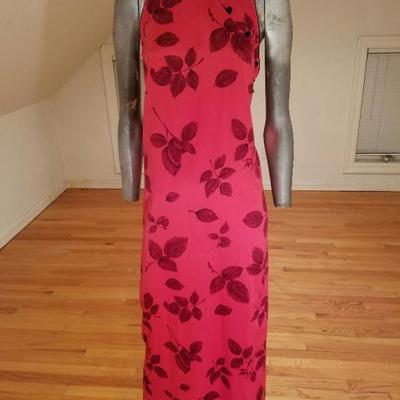 Vtg Natori Cheongsam dress and kimono ensemble crepe satin