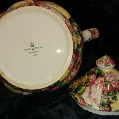 B3-16 Vintage Crown Burslem	Teapot, Chintz