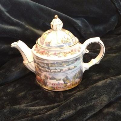 Item #B1-2 JAMES SADLER SALT KETTLE VIEW TEAPOT W/LID