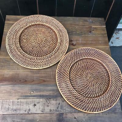 Set 4 wicker charger place mats