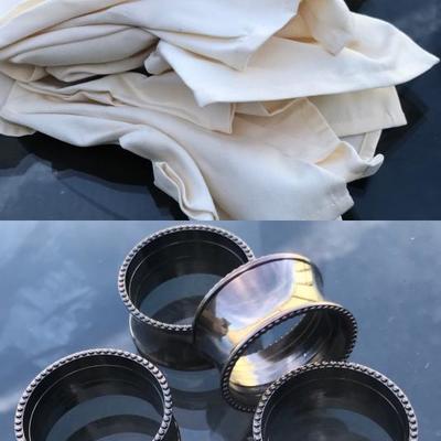 Ivory napkins /4 rings 
