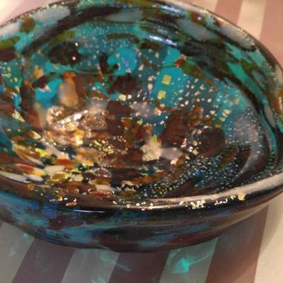 Murano Glass Ashtray Fabulous Sea Blue