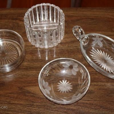 Lot #31 Crystal And Etched Glass