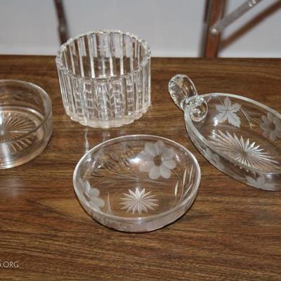 Lot #31 Crystal And Etched Glass