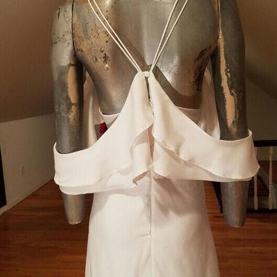 Asos cold shoulder cami maxi dress ruffle side slit gorgeous NWT