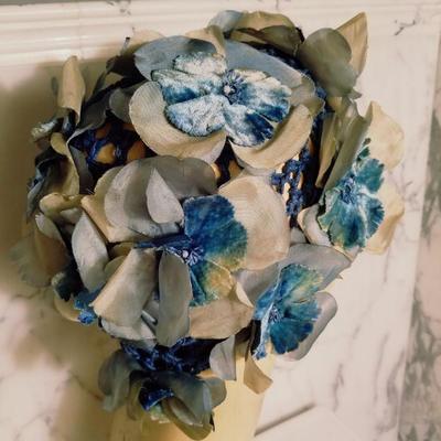 Vtg 1940's Toque turban crochet hat millinery flowers