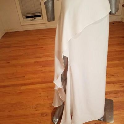 Asos cold shoulder cami maxi dress ruffle side slit gorgeous NWT