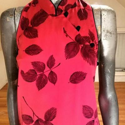 Vtg Natori Cheongsam dress and kimono ensemble crepe satin