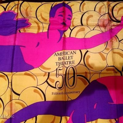New American Ballet Theatre 50th Anniversary one of a kind silk large scarf 