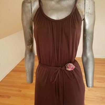 Vintage 1970's Ursula of Switzerland grecian maxi chic gown flower belt