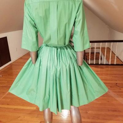 Vtg MGM Star Elaine Ravell Estate Best & Co 1950's full sweep dress/belt