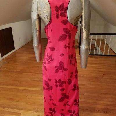 Vtg Natori Cheongsam dress and kimono ensemble crepe satin