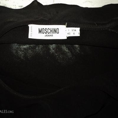 Moschino silk layering ruffled dress ribbon tie front poet look