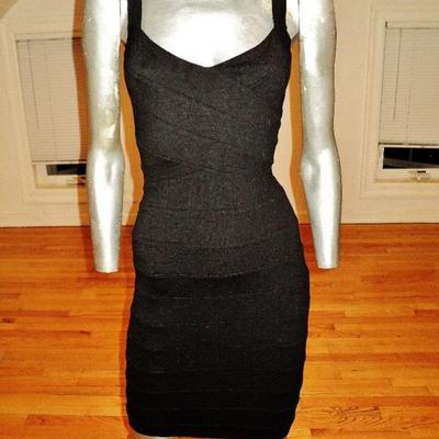 Vtg body con Herve leger style bandage dress spandex knit