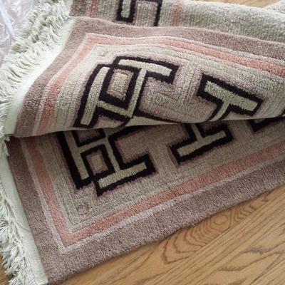 Wool Rug Pink and Almond color