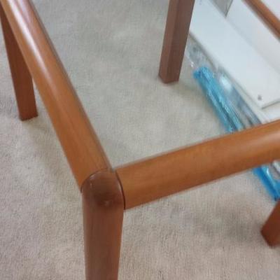 Wood table with glass top