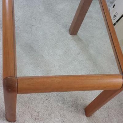Wood table with glass top