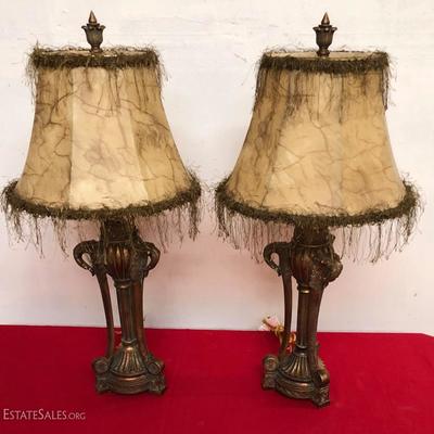 Bronze Table lamps, pair