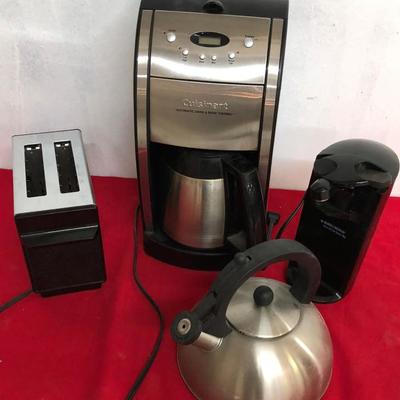 Cuisinart Coffee Pot, Toaster, Can Opener, Tea Kettle 