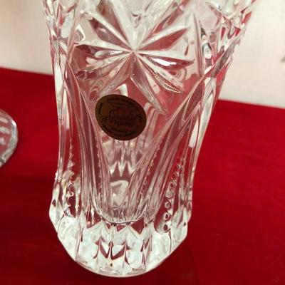 Lot/3 Crystal Vases Lead Glass 14