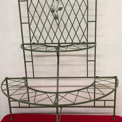 French Country Wire Plant Stand Shelf Semi Circle