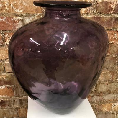 Large Purple Glass Vase 12