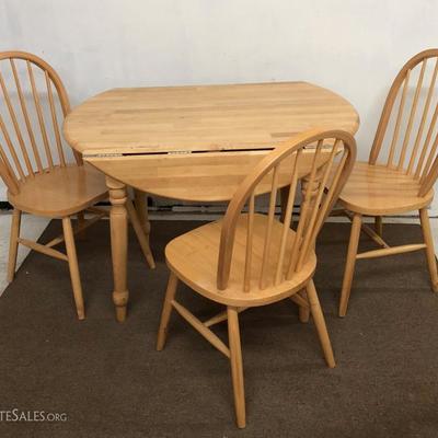 Birch Round Kitchen Table 3 Chairs 