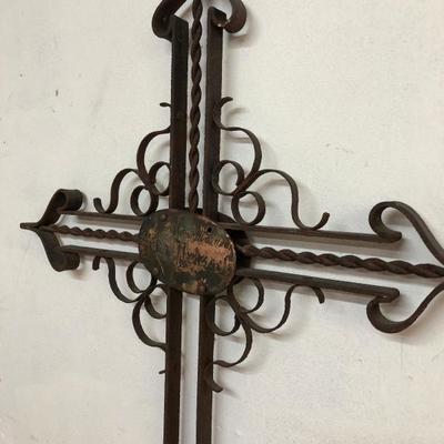 Eastern European Church Cross, Antique Wrought Iron 