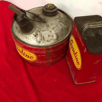 Vintage Red Metal Gas Cans...