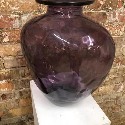 Large Purple Glass Vase 12