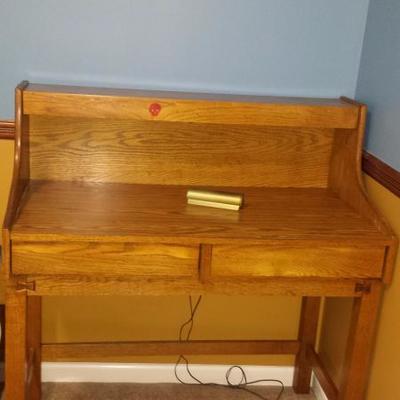 Kid Study table w/ drawers - Lea Furniture. Has hutch, hutch light