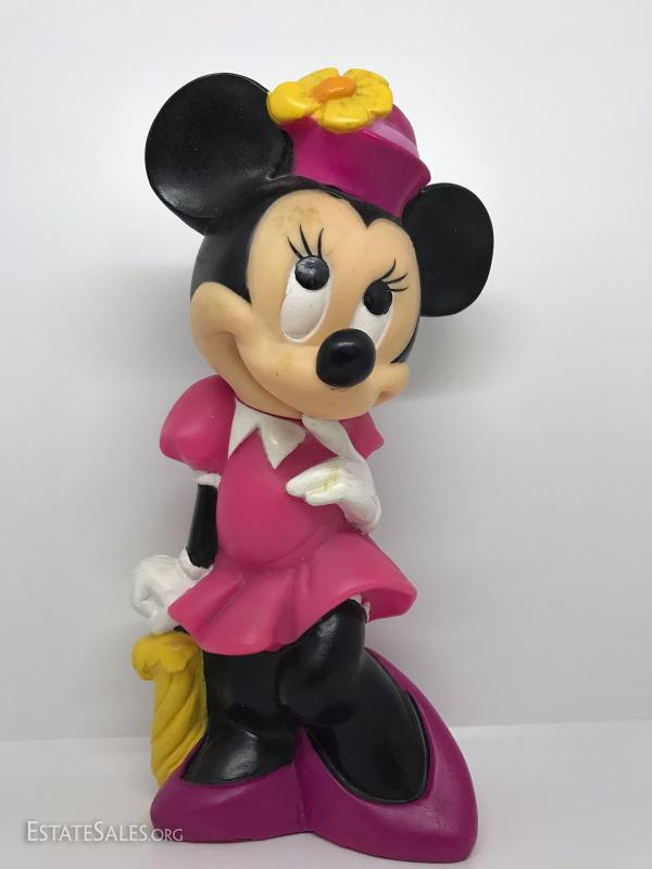 Lot 32 Vintage Minnie Mouse Pink Dress Coin Bank EstateSales