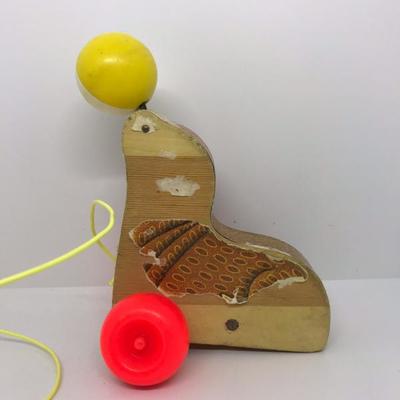 Lot 62 Fisher Price Seal Wood Pull Toy