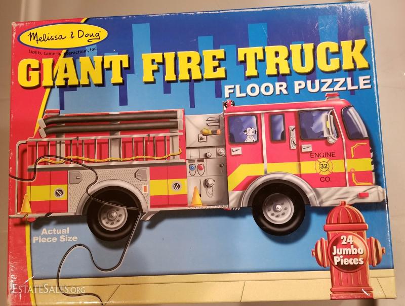 melissa & doug giant fire truck floor puzzle