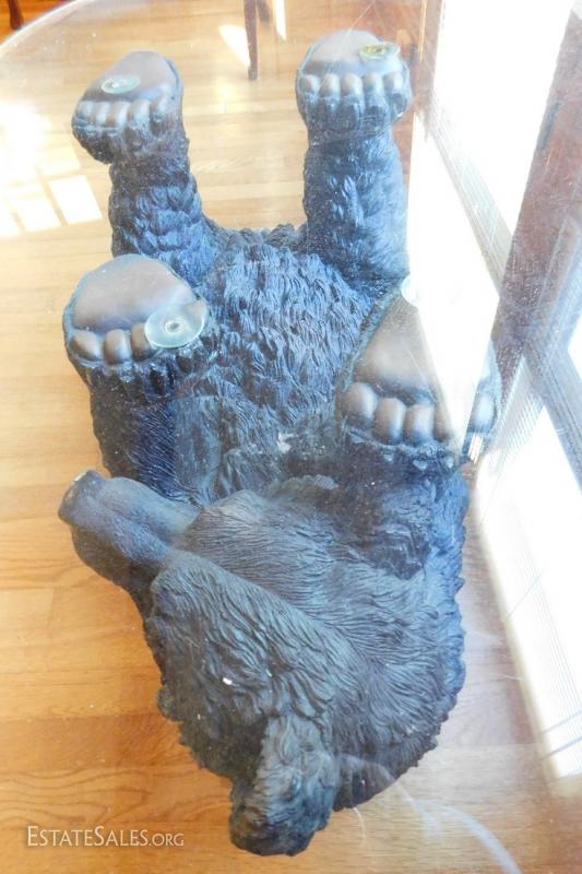 Black Bear Glass Top Coffee Table 43