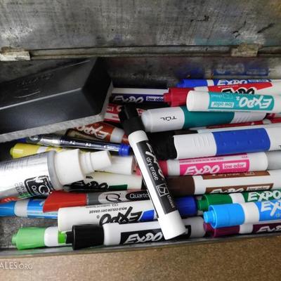Art Supplies Large Box of Expo Markers and Accessories