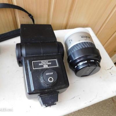 Chinon CP-7 Model Camera with Minolta Promaster 49mm Lens