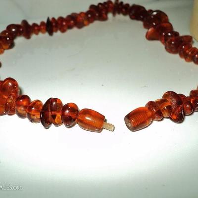 Vtg 1930's  Amber/Bakelite necklace  Estate find Russian