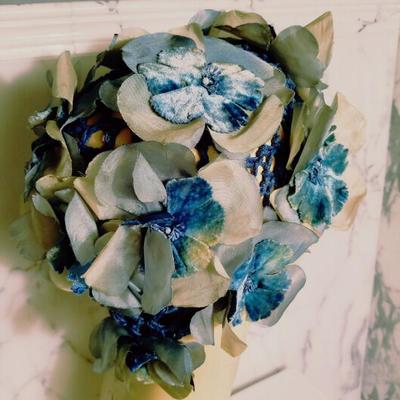 Vtg 1940's Toque Turban millinery flower crochet hat