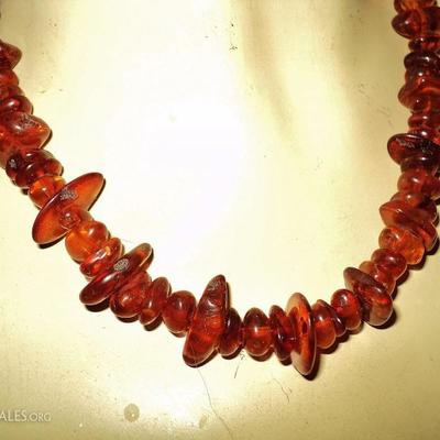 Vtg 1930's  Amber/Bakelite necklace  Estate find Russian