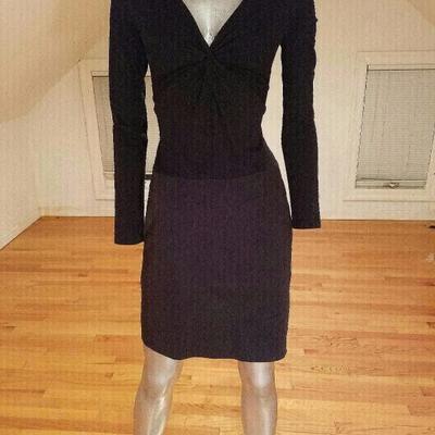 Vtg DKNY cotton knit draped mini dress amazing details