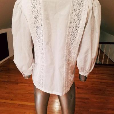 Vtg rare Escada couture hand embroidered poet shirt Western Germany made