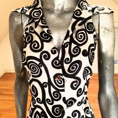 Vtg Katharine Hamnett London satin silk Saint tropez button top