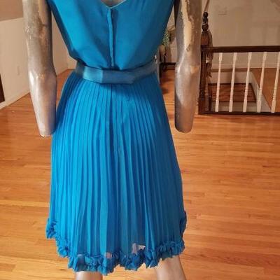 Vtg MGM Star Elaine Ravell Estate 1960 silk chiffon wiggle dress w/belt