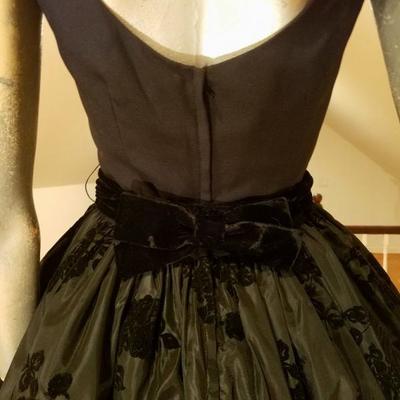  MGM Hollywood Star Elaine Ravell Estate 1940's shantung soutache bubble dress