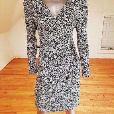 Vtg Guy Laroche boutique draped wrap crepe dress France