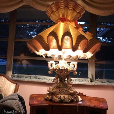 Capodimonte Benrose Lamp w/ custom shade 