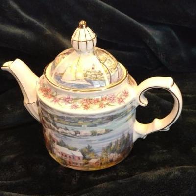 Item #B1-2 JAMES SADLER SALT KETTLE VIEW TEAPOT W/LID