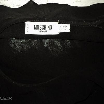 Moschino silk layering ruffled dress ribbon tie front poet look