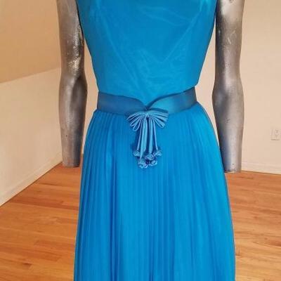 Vtg MGM Star Elaine Ravell Estate 1960 silk chiffon wiggle dress w/belt